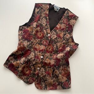 Vintage Floral Button Down Vest